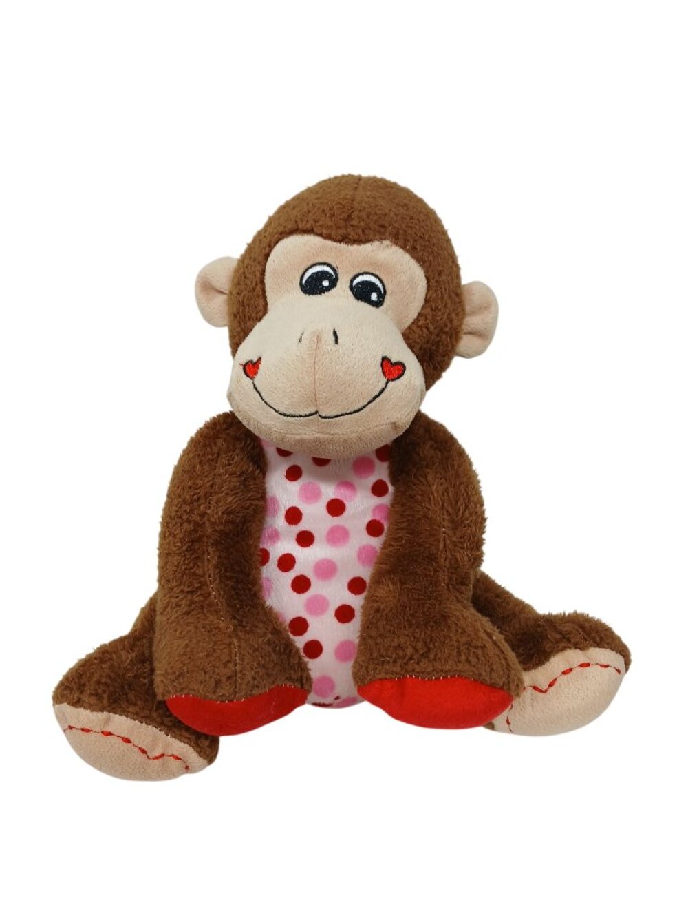 Dan Dee Collectors Choice Plush Monkey Polka Dot Tummy Heart Cheeks 10" T#D-36
